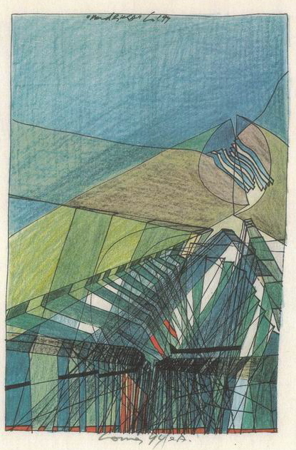 Diether F. Domes (c) - Mondlicht, 1994, Originallichtdruck, 8-farbig, 22x31 cm - [kl]