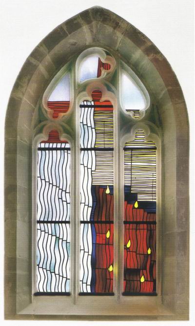 G. Meistermann - Tauffenster Schlosskirche Saarbrcken 1959 - (c)VG Bild Bonn, JM Calleen - Kopie